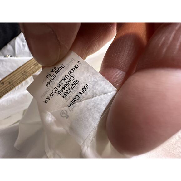 J Crew Size 8 Women Jeweled Sateen Shell White Top 02744 Sleeveless V23 - Picture 8 of 9